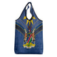 Namibia Yellow Sun Grocery Bag Sporty Style with Traditional Patterns