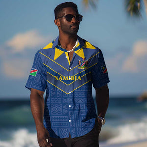 Namibia Yellow Sun Hawaiian Shirt Sporty Style with Traditional Patterns