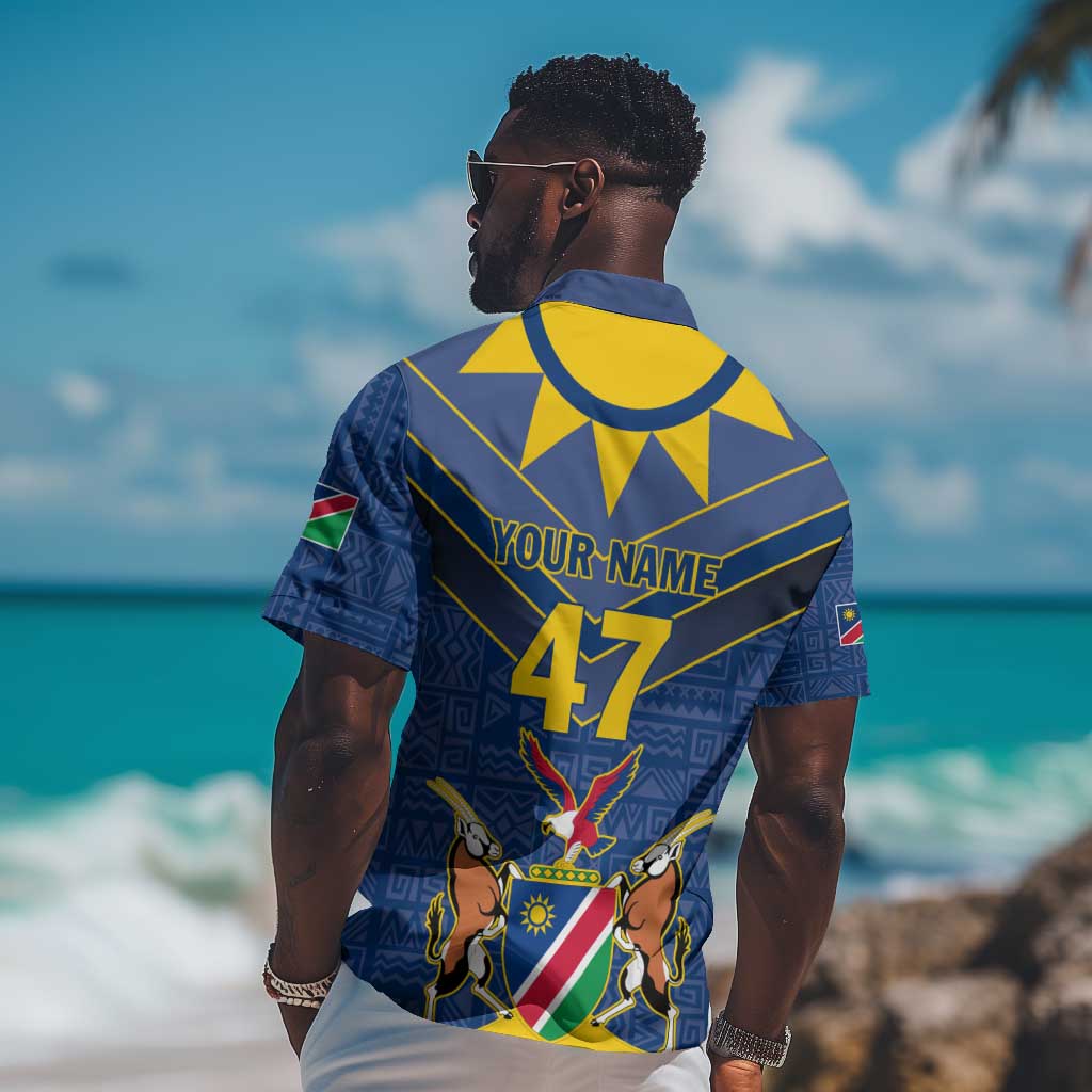 Namibia Yellow Sun Hawaiian Shirt Sporty Style with Traditional Patterns