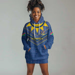 Namibia Yellow Sun Hoodie Dress Sporty Style with Traditional Patterns