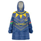 Namibia Yellow Sun Kid Wearable Blanket Hoodie Sporty Style with Traditional Patterns