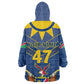Namibia Yellow Sun Kid Wearable Blanket Hoodie Sporty Style with Traditional Patterns