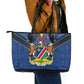 Namibia Yellow Sun Leather Tote Bag Sporty Style with Traditional Patterns