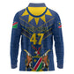 Namibia Yellow Sun Long Sleeve Polo Shirt Sporty Style with Traditional Patterns