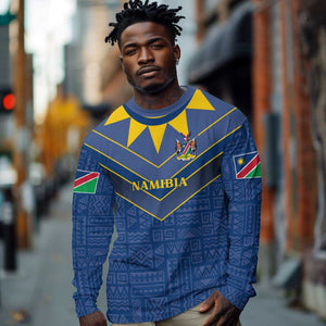 Namibia Yellow Sun Long Sleeve Shirt Sporty Style with Traditional Patterns