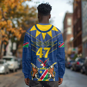 Namibia Yellow Sun Long Sleeve Shirt Sporty Style with Traditional Patterns