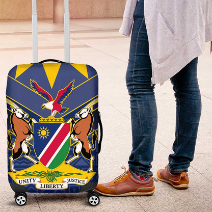 Namibia Yellow Sun Luggage Cover Sporty Style with Traditional Patterns