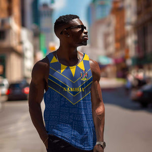 Namibia Yellow Sun Men Tank Top Sporty Style with Traditional Patterns