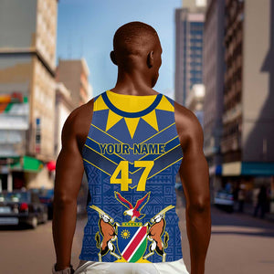 Namibia Yellow Sun Men Tank Top Sporty Style with Traditional Patterns