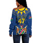Namibia Yellow Sun Off Shoulder Sweater Sporty Style with Traditional Patterns
