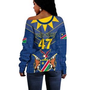 Namibia Yellow Sun Off Shoulder Sweater Sporty Style with Traditional Patterns