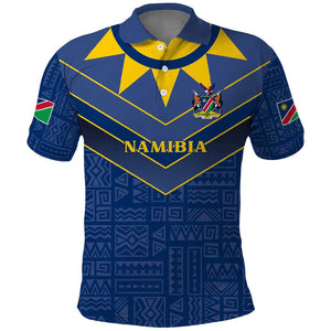 Namibia Yellow Sun Polo Shirt Sporty Style with Traditional Patterns