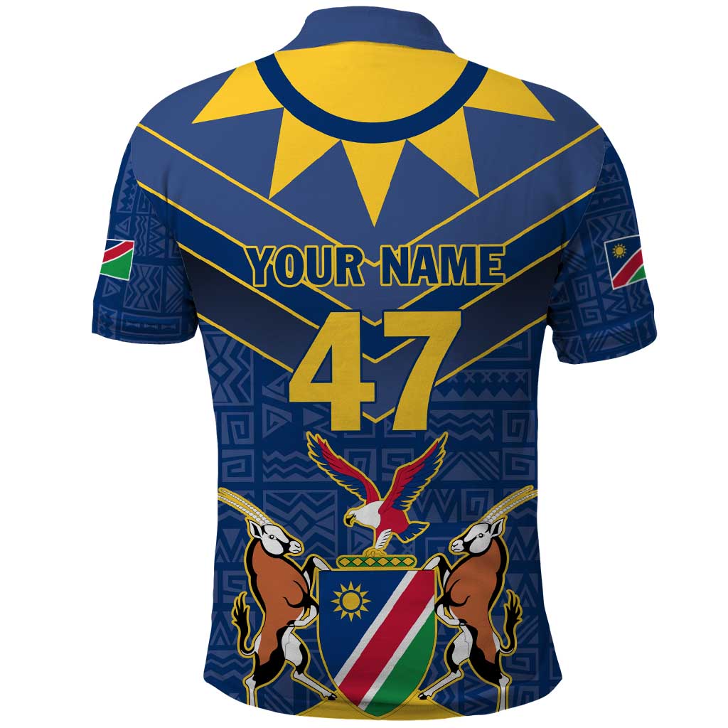Namibia Yellow Sun Polo Shirt Sporty Style with Traditional Patterns