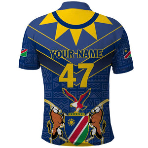 Namibia Yellow Sun Polo Shirt Sporty Style with Traditional Patterns