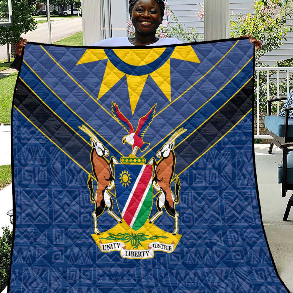 Namibia Yellow Sun Quilt Sporty Style with Traditional Patterns