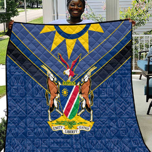 Namibia Yellow Sun Quilt Sporty Style with Traditional Patterns