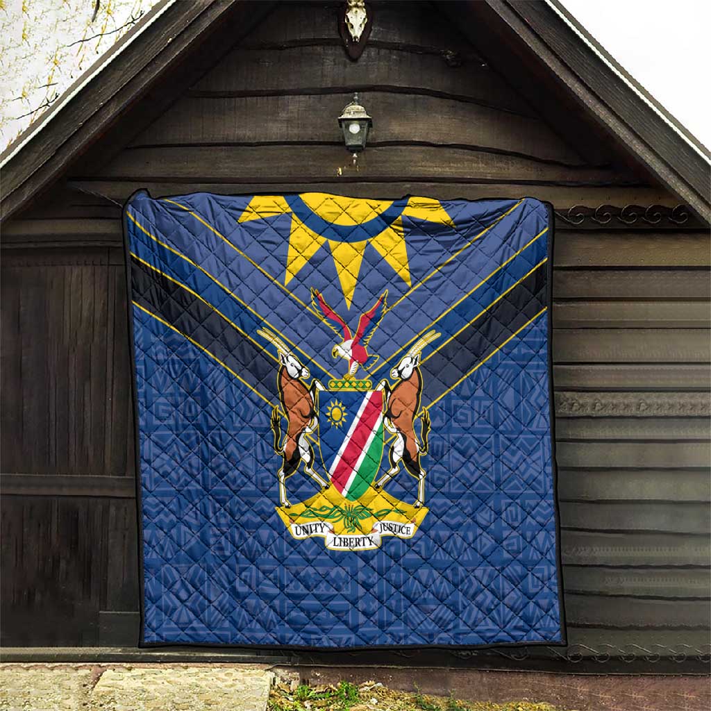 Namibia Yellow Sun Quilt Sporty Style with Traditional Patterns