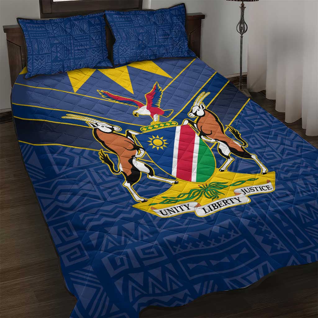 Namibia Yellow Sun Quilt Bed Set Sporty Style with Traditional Patterns