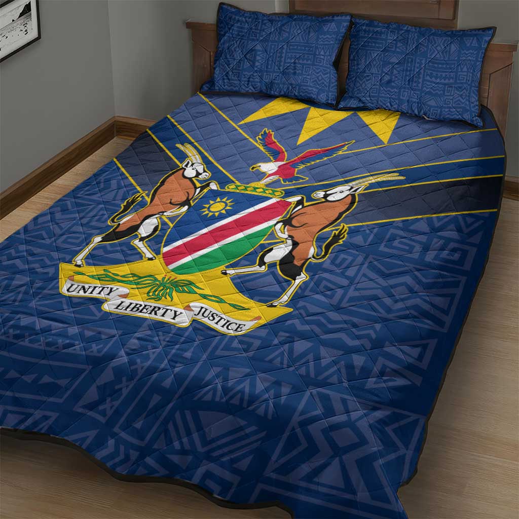 Namibia Yellow Sun Quilt Bed Set Sporty Style with Traditional Patterns