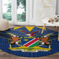 Namibia Yellow Sun Round Carpet Sporty Style with Traditional Patterns