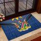 Namibia Yellow Sun Rubber Doormat Sporty Style with Traditional Patterns