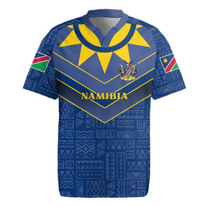 Namibia Yellow Sun Rugby Jersey Sporty Style with Traditional Patterns
