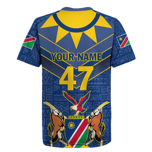 Namibia Yellow Sun Rugby Jersey Sporty Style with Traditional Patterns