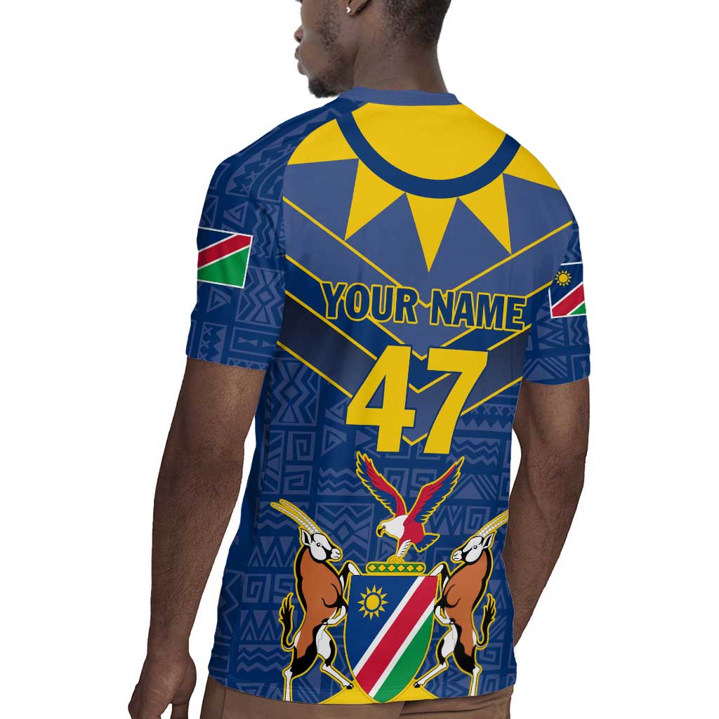 Namibia Yellow Sun Rugby Jersey Sporty Style with Traditional Patterns