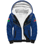 Namibia Yellow Sun Sherpa Hoodie Sporty Style with Traditional Patterns