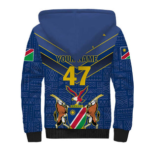 Namibia Yellow Sun Sherpa Hoodie Sporty Style with Traditional Patterns