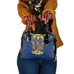 Namibia Yellow Sun Shoulder Handbag Sporty Style with Traditional Patterns