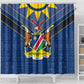 Namibia Yellow Sun Shower Curtain Sporty Style with Traditional Patterns