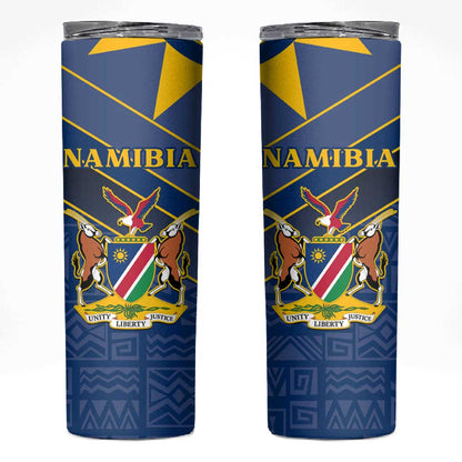 Namibia Yellow Sun Skinny Tumbler Sporty Style with Traditional Patterns