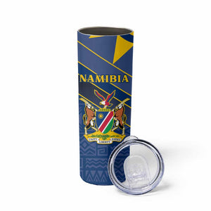Namibia Yellow Sun Skinny Tumbler Sporty Style with Traditional Patterns