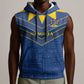 Namibia Yellow Sun Sleeveless Hoodie Sporty Style with Traditional Patterns - African Pride