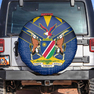 Namibia Yellow Sun Spare Tire Cover Sporty Style with Traditional Patterns