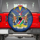 Namibia Yellow Sun Spare Tire Cover Sporty Style with Traditional Patterns