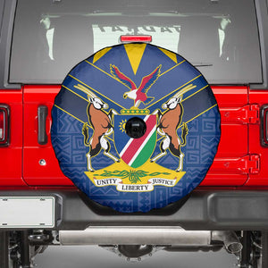 Namibia Yellow Sun Spare Tire Cover Sporty Style with Traditional Patterns