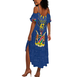 Namibia Yellow Sun Summer Maxi Dress Sporty Style with Traditional Patterns