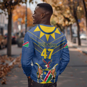 Namibia Yellow Sun Sweatshirt Sporty Style with Traditional Patterns