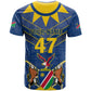 Namibia Yellow Sun T shirt Sporty Style with Traditional Patterns