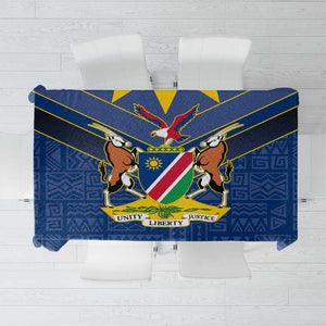 Namibia Yellow Sun Tablecloth Sporty Style with Traditional Patterns