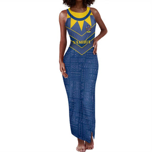 Namibia Yellow Sun Tank Maxi Dress Sporty Style with Traditional Patterns