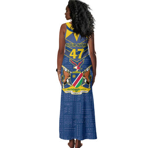 Namibia Yellow Sun Tank Maxi Dress Sporty Style with Traditional Patterns