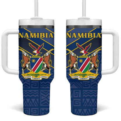 Namibia Yellow Sun Tumbler With Handle Sporty Style with Traditional Patterns