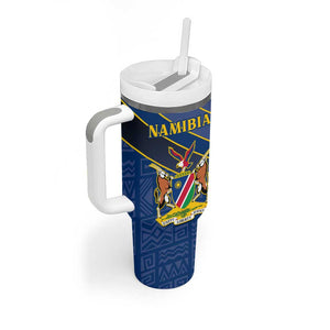 Namibia Yellow Sun Tumbler With Handle Sporty Style with Traditional Patterns