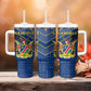 Namibia Yellow Sun Tumbler With Handle Sporty Style with Traditional Patterns