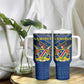 Namibia Yellow Sun Tumbler With Handle Sporty Style with Traditional Patterns