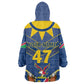 Namibia Yellow Sun Wearable Blanket Hoodie Sporty Style with Traditional Patterns