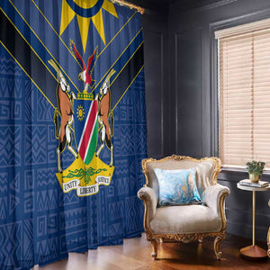 Namibia Yellow Sun Window Curtain Sporty Style with Traditional Patterns